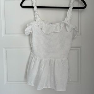 Old Navy White Frilly Tank-top